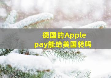 德国的Apple pay能给美国转吗